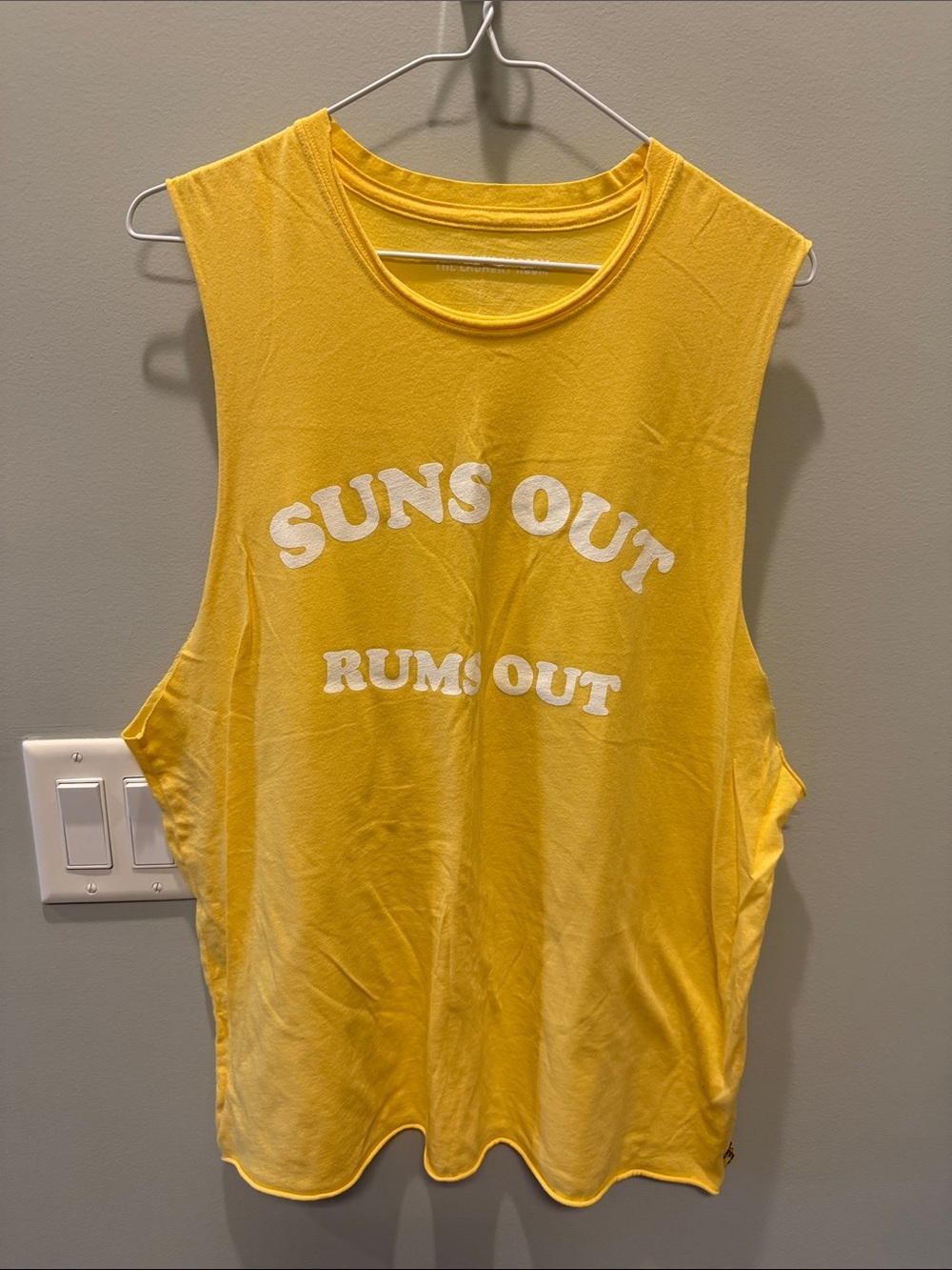 The Laundry Room Yellow 'Suns Out Rum's Out' Muscle Tank
